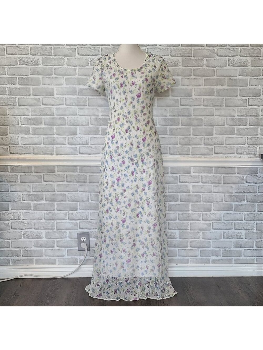 Vintage Y2K Jody California Floral Maxi Dress Feminine Romantic Fairycore USA
